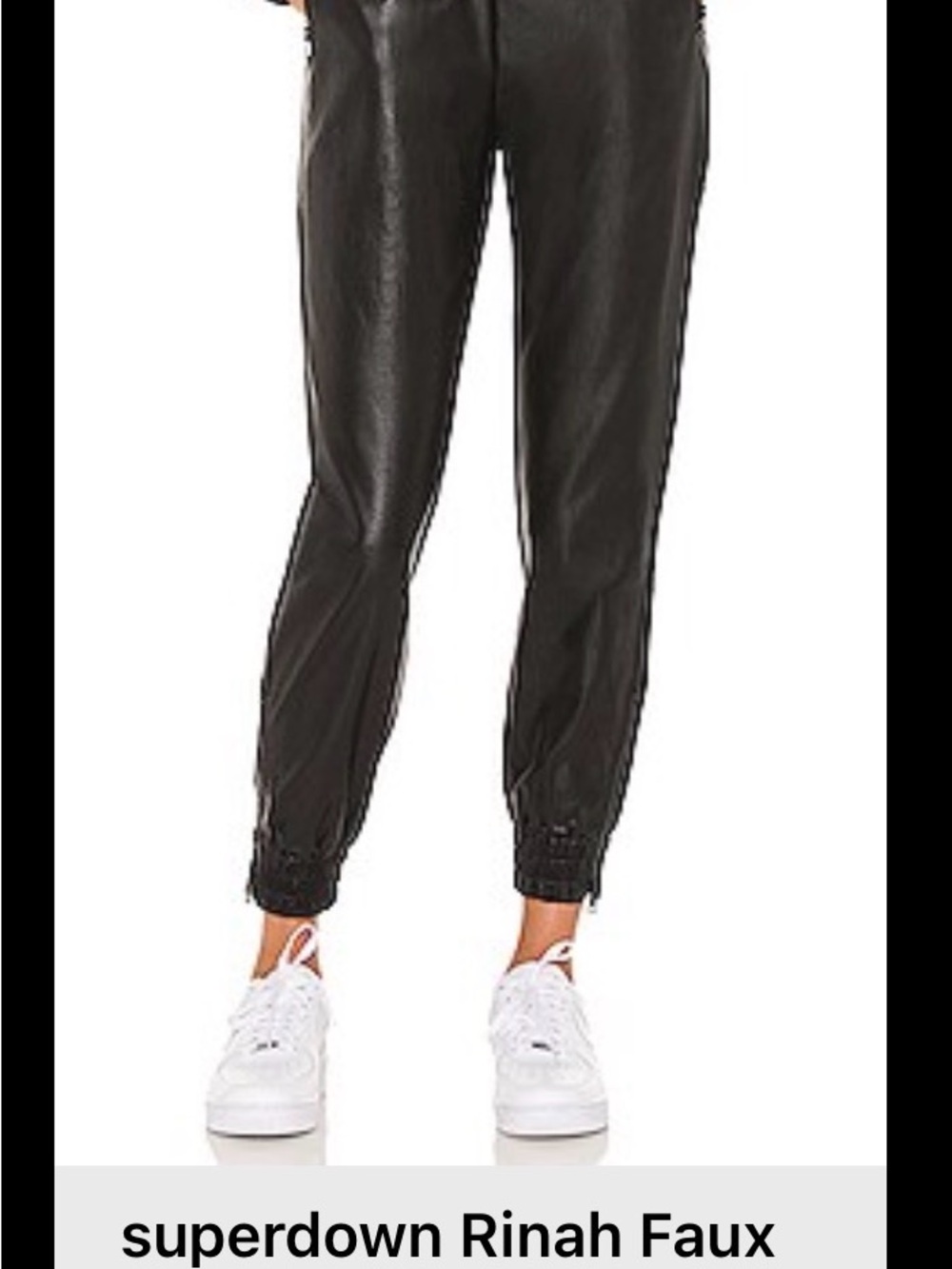 superdown Faux Leather Jogger Pants - Black